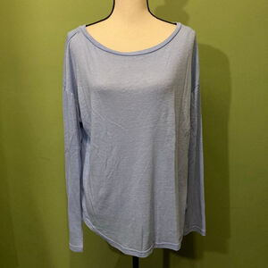 Women's GAP Blue Long Sleeve Linen Tee Size M